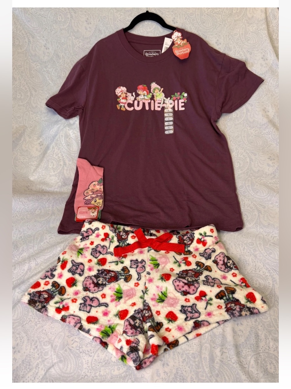 Strawberry Shortcake Juniors Tshirt, Plush Short & Sock Sets